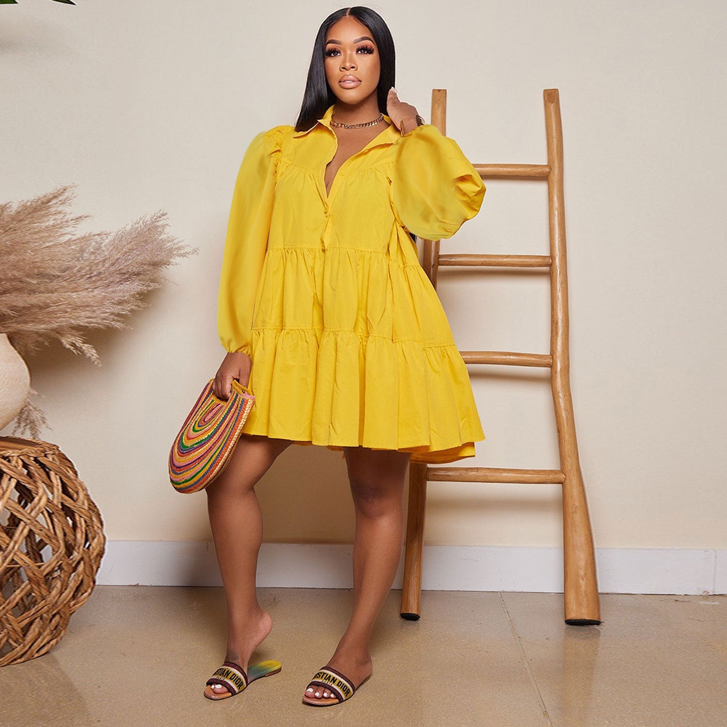 Women Casual Loose Long Sleeve Dress 5