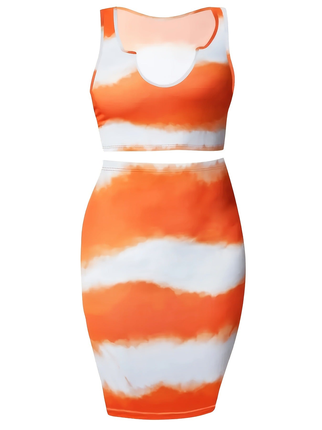 Women Summer Printed Tank Top and Skirt Two-Piece Set 6