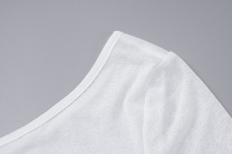 Women's  Autumn Slash Shoulder Long Sleeve Sexy See-Through Short Dress 12