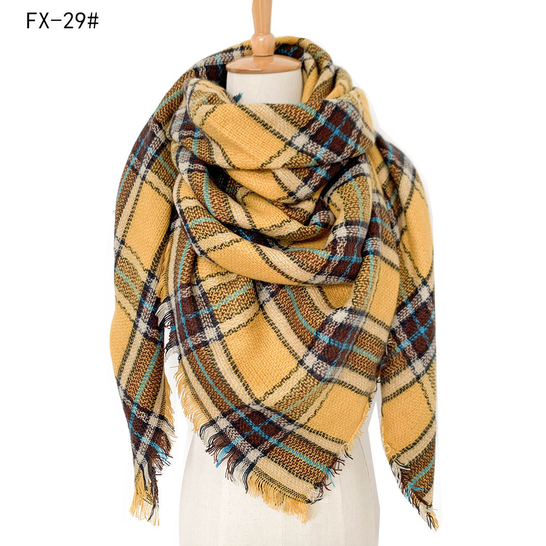 Autumn and winter imitation cashmere plaid square scarf scarf shawl 42