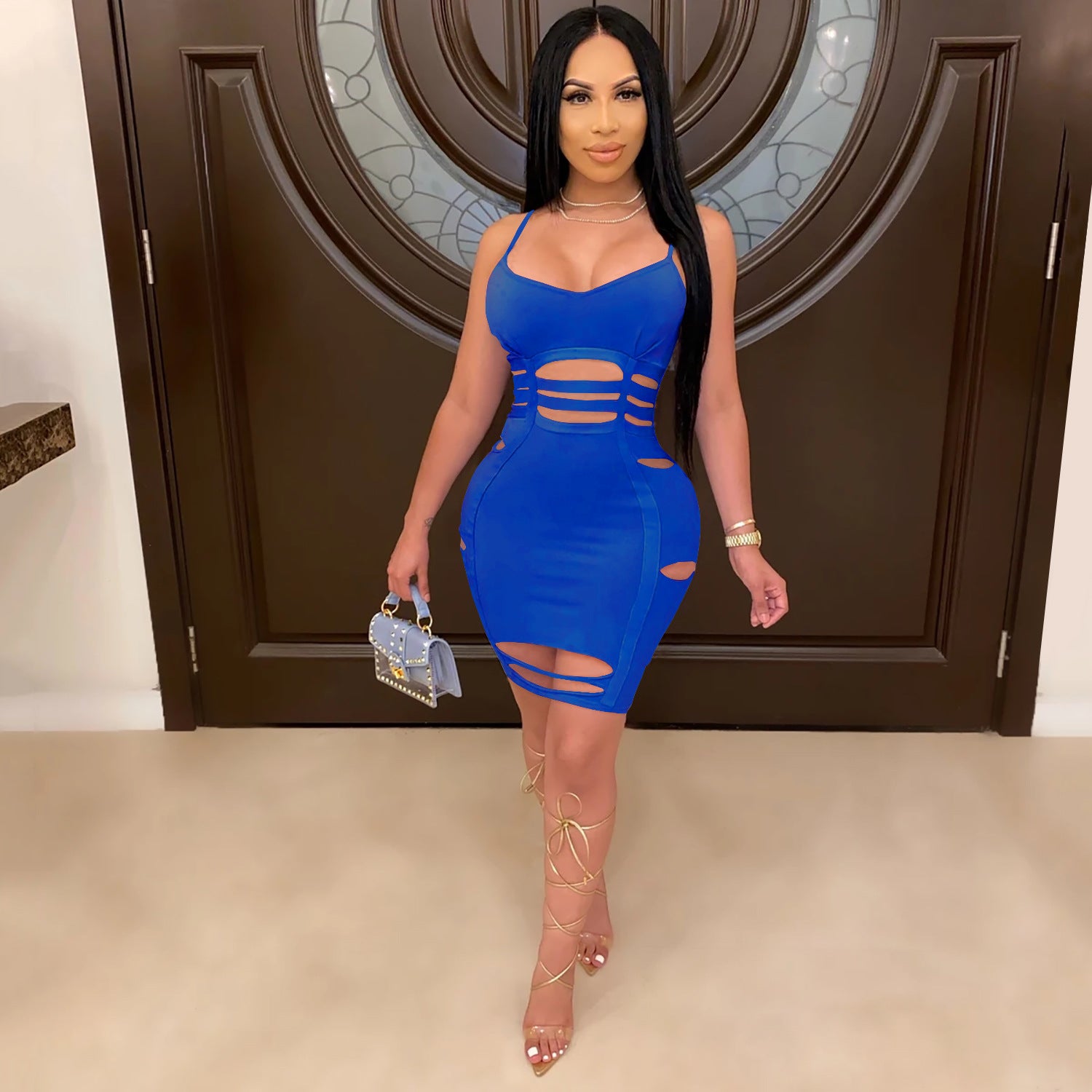 Women Cutout Halter Bodycon Dress 4