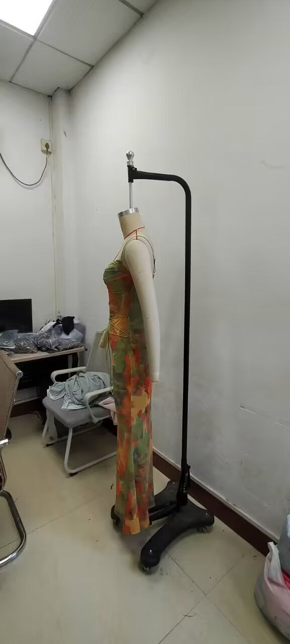 Women Sexy Double Tie-Dye Printed Backless Strap Dress 8