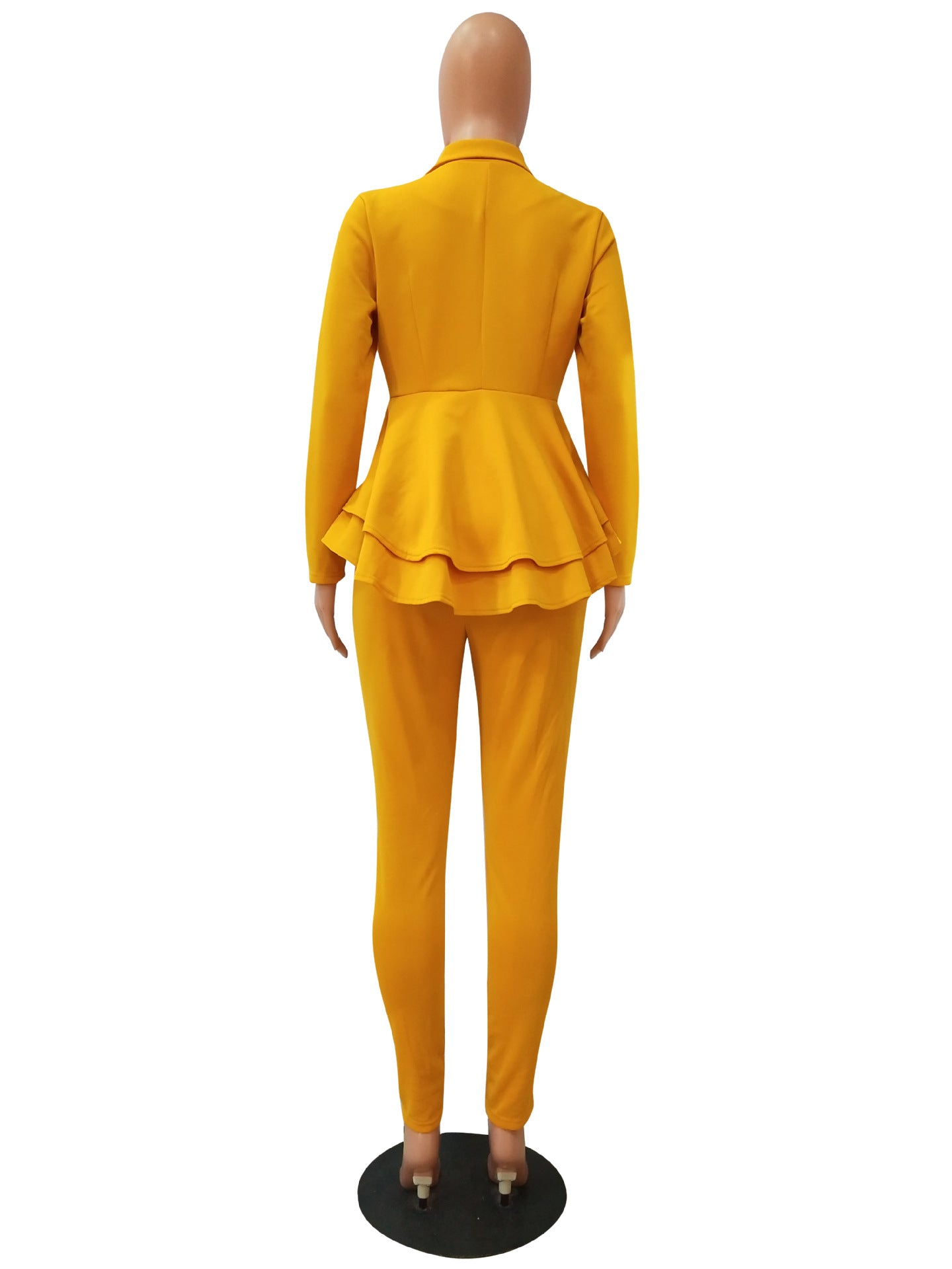 Fashion Ruffle Career Suit Casual Two Piece Set 16