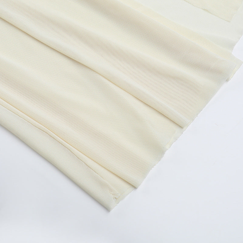 Women's Sexy High Waist Mesh Patchwork Long Skirt Halter Neck Hollow Vest Holidays Two Piece Set 13