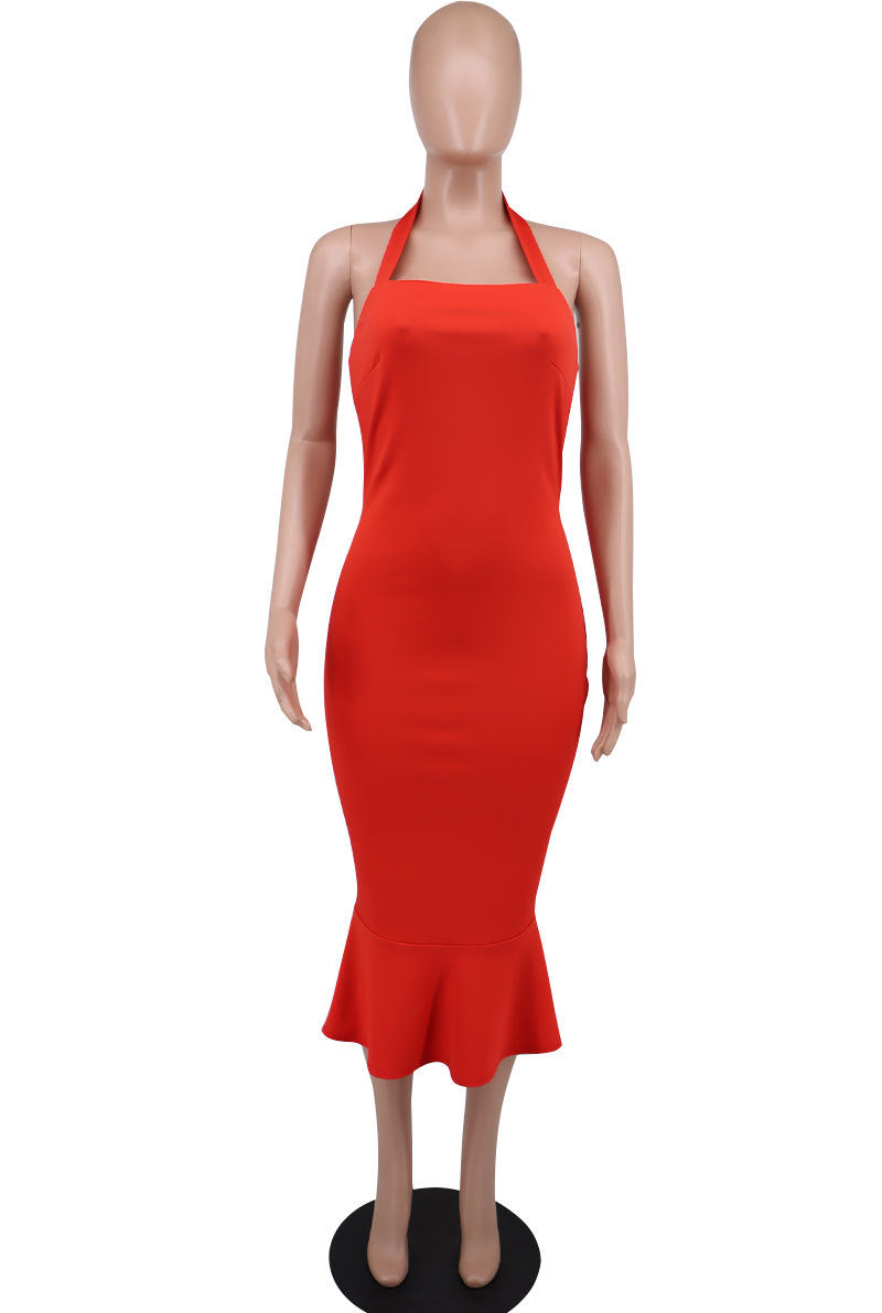 Summer Ladies Sexy Halter Neck Bodycon Dress 13