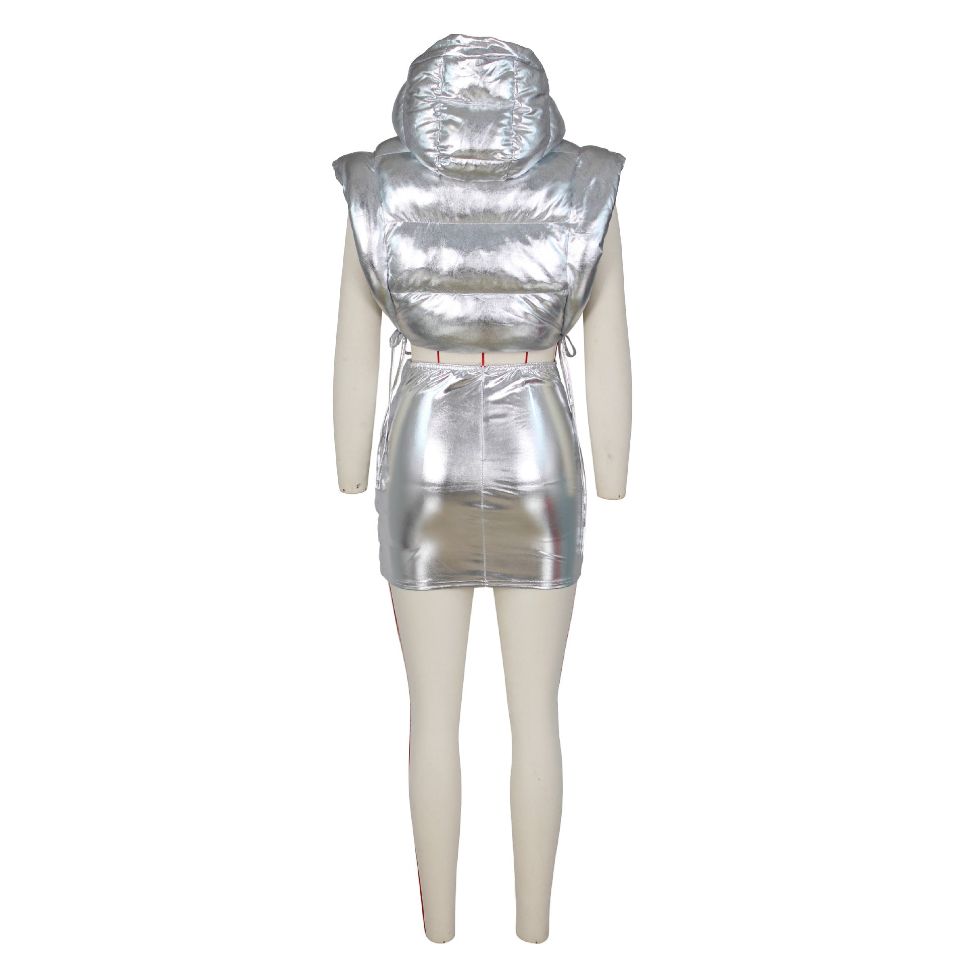 Women fashion Puffed Shiny Vest Jacket 8