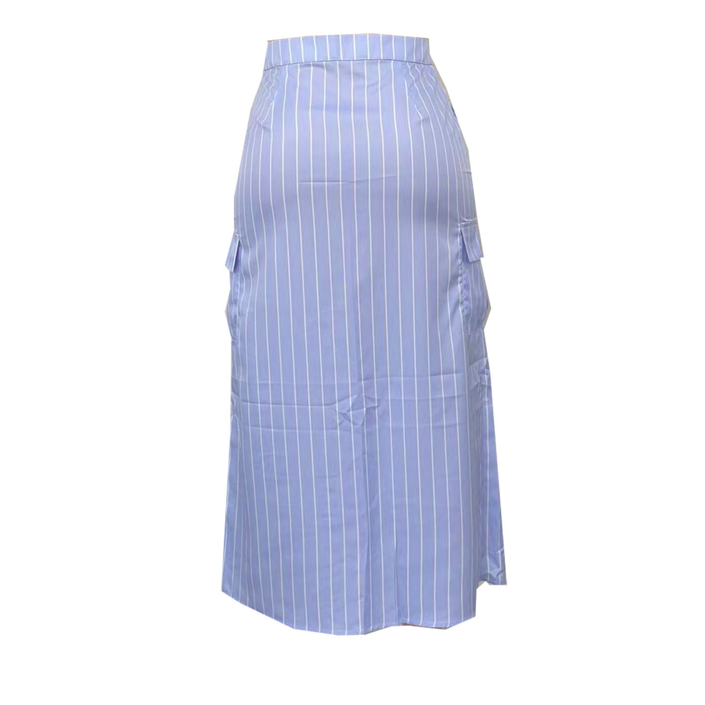 Women summer striped split cargo skirt 7