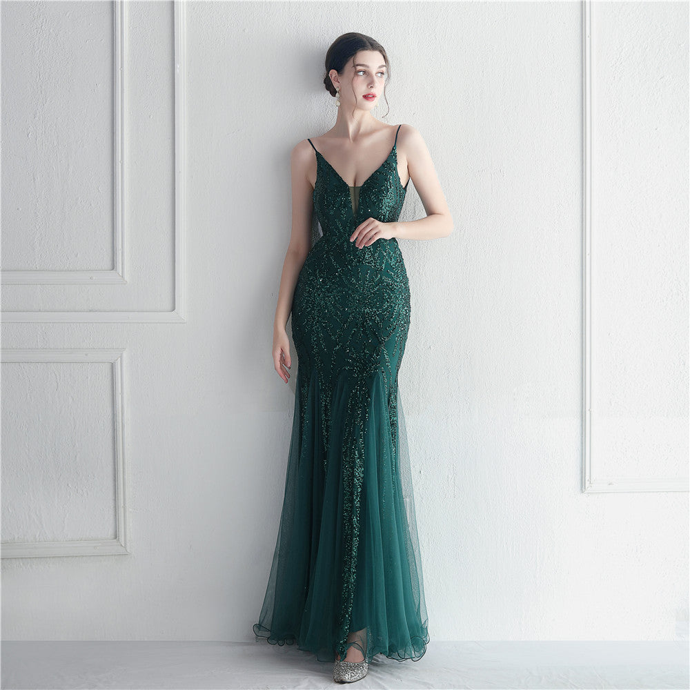 Plus Size Women Sequined Formal Party Maxi Evening Dress 8