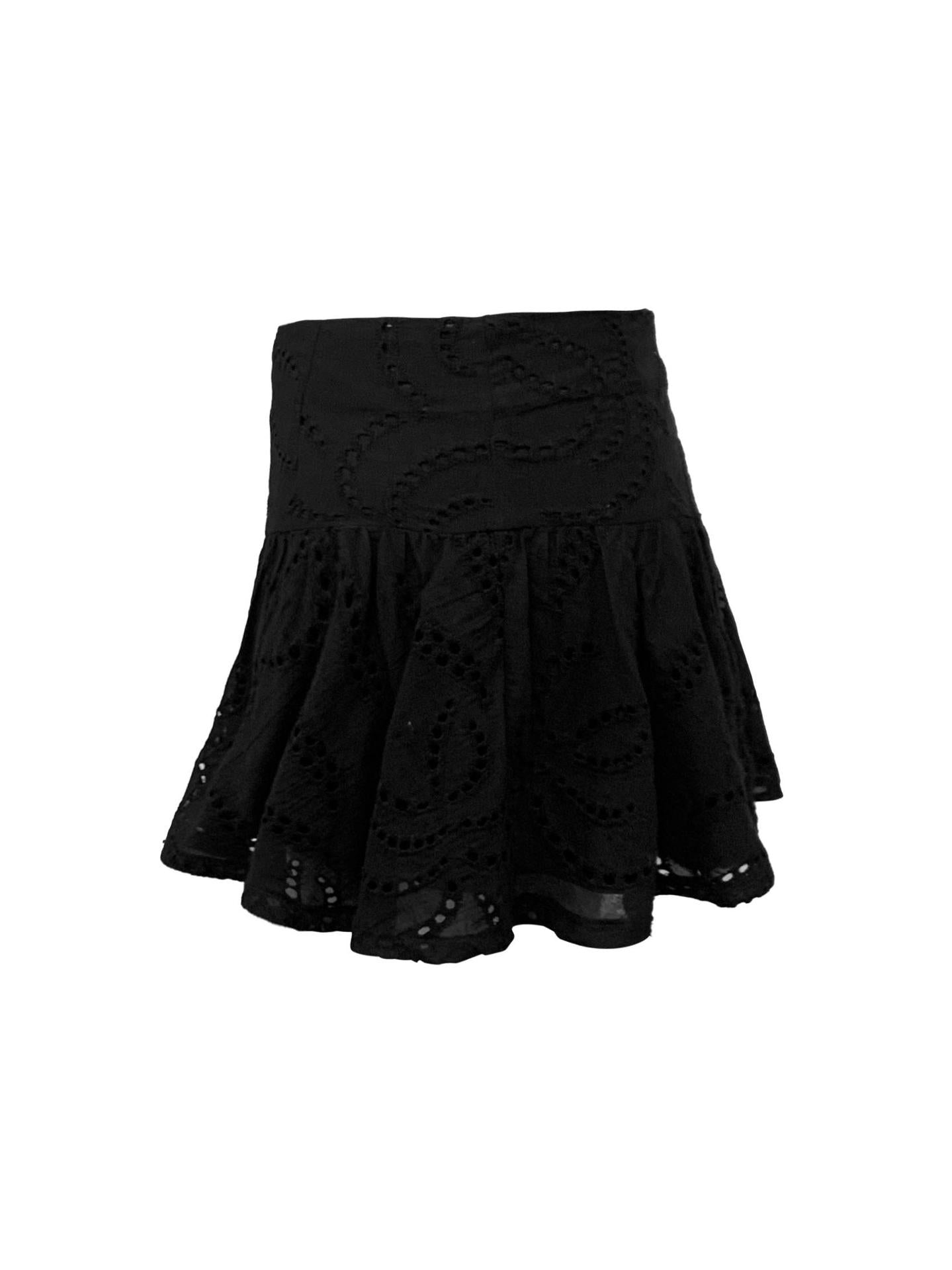 Women black lace skirt 4