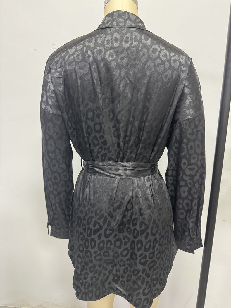 Women Fall Leopard Print Long-Sleeved Shirt 13