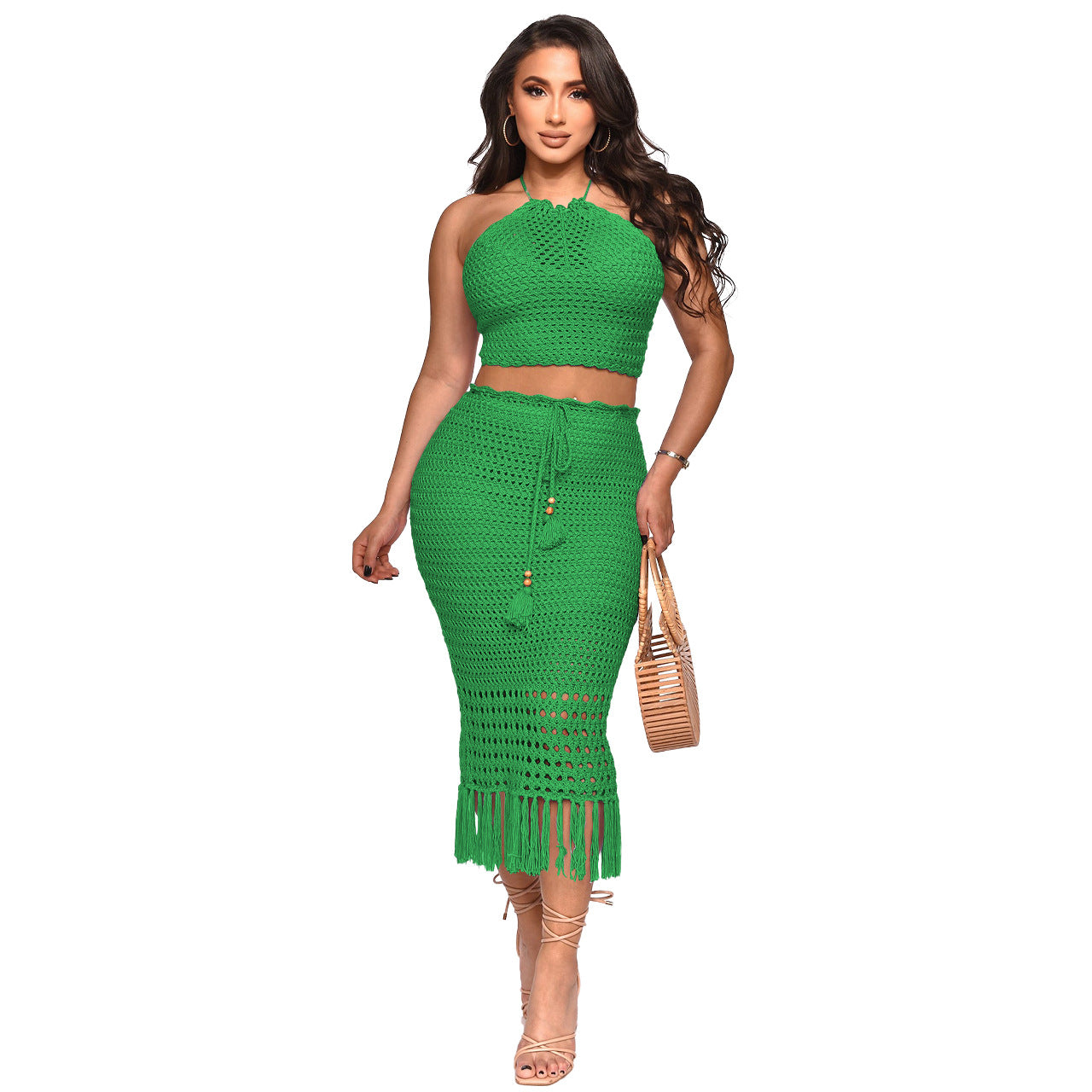 Women's Sexy Fashion Low Back Lace-Up Two-Piece Set 6