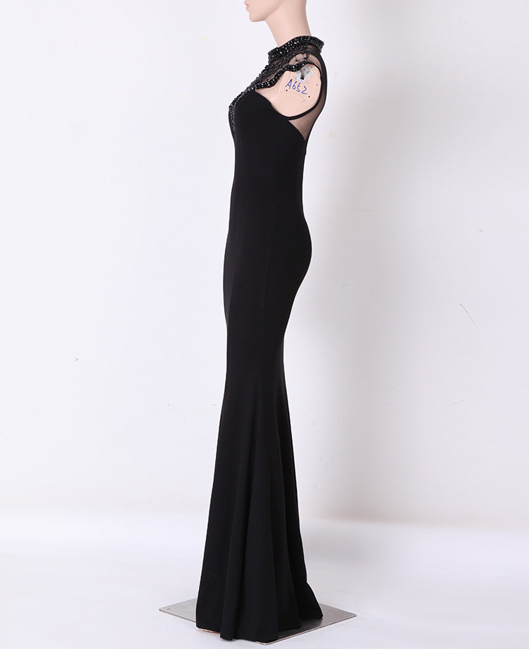Women Formal Party Mermaid Black Evening Dress 10