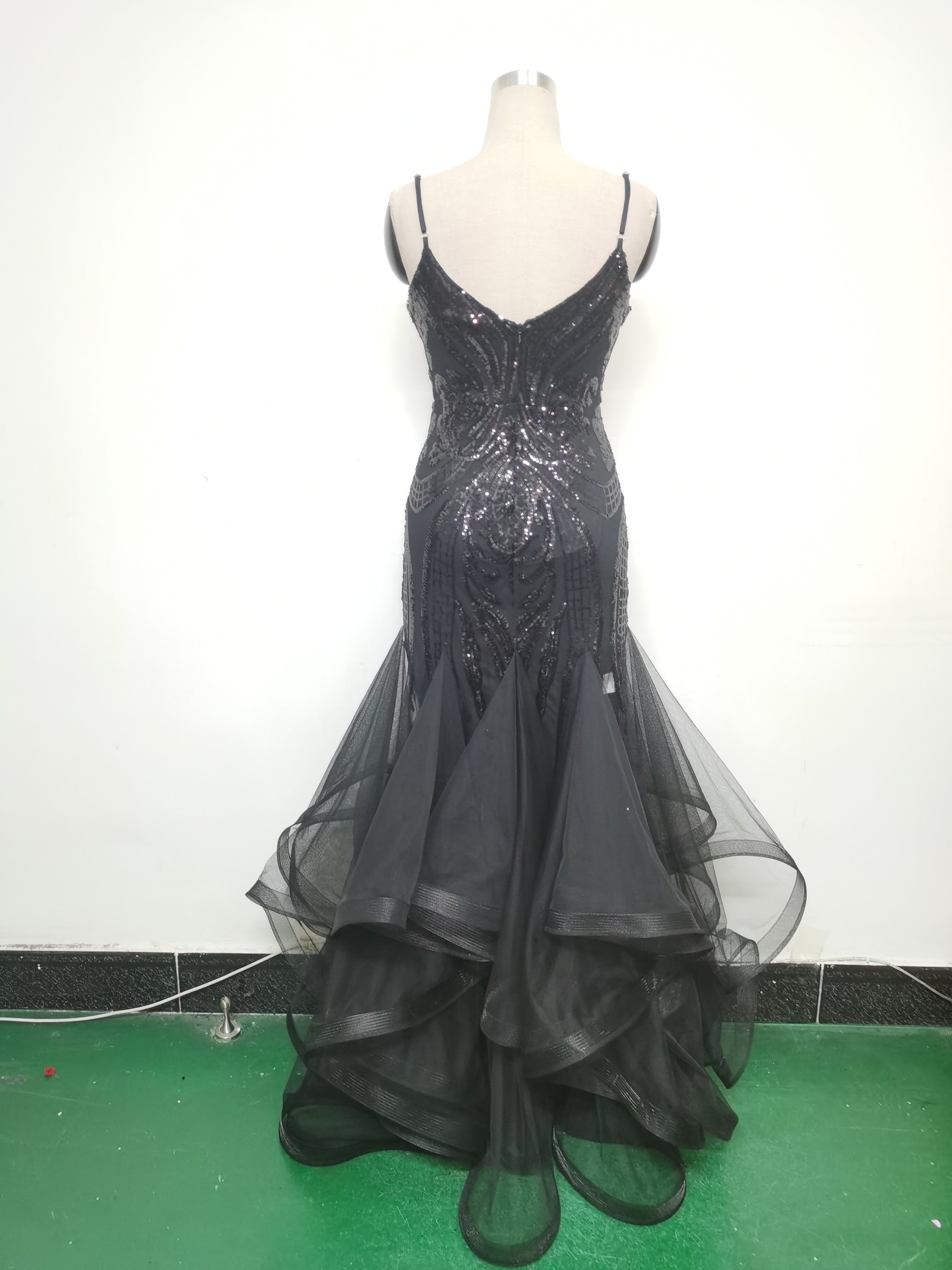 Women Sequin Patchwork Mesh Evening Dress 23