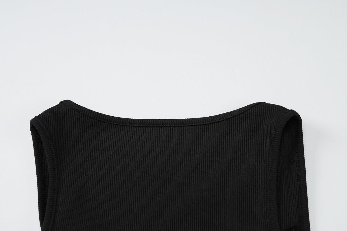 Women's summer fashion Style slim Slim Fit Beaded Sleeveless Bodycon Dress 25