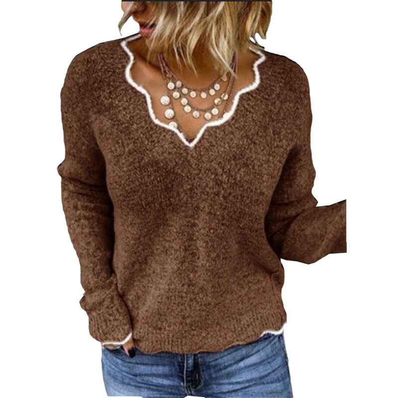 Women v-neck knitting sweater 9