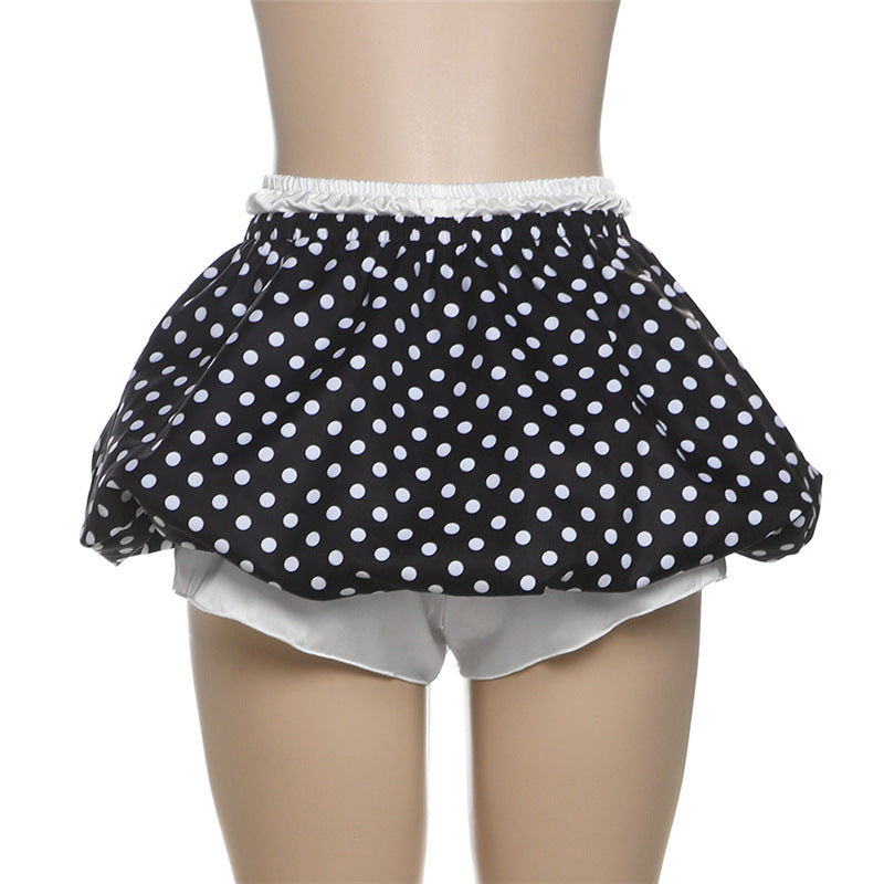 Spring Sexy Polka Dot Bubble Ultra-Short Dress 8