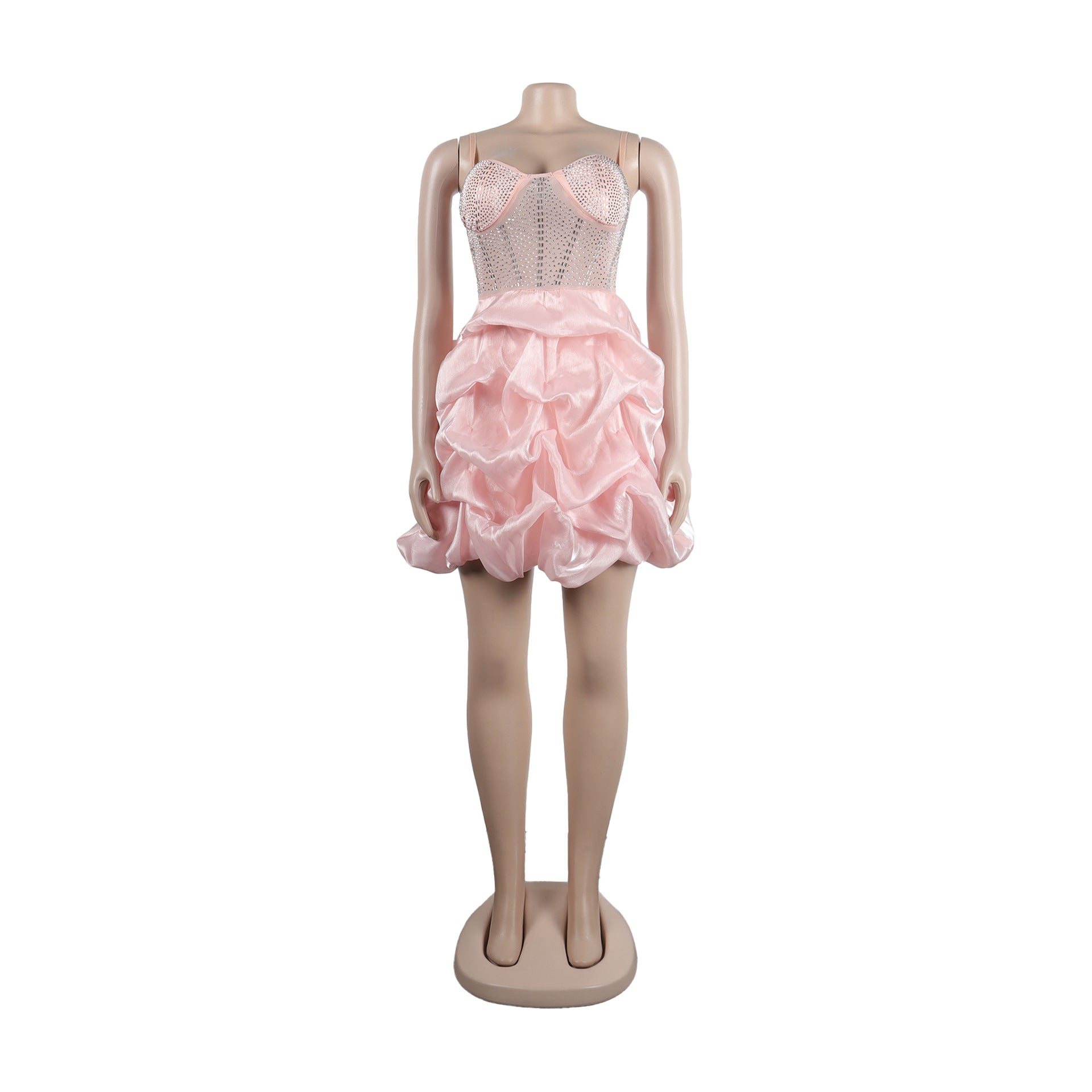 Women Sexy Beaded Stretch Camisole Cascading Ruffles Dress Tutu 39