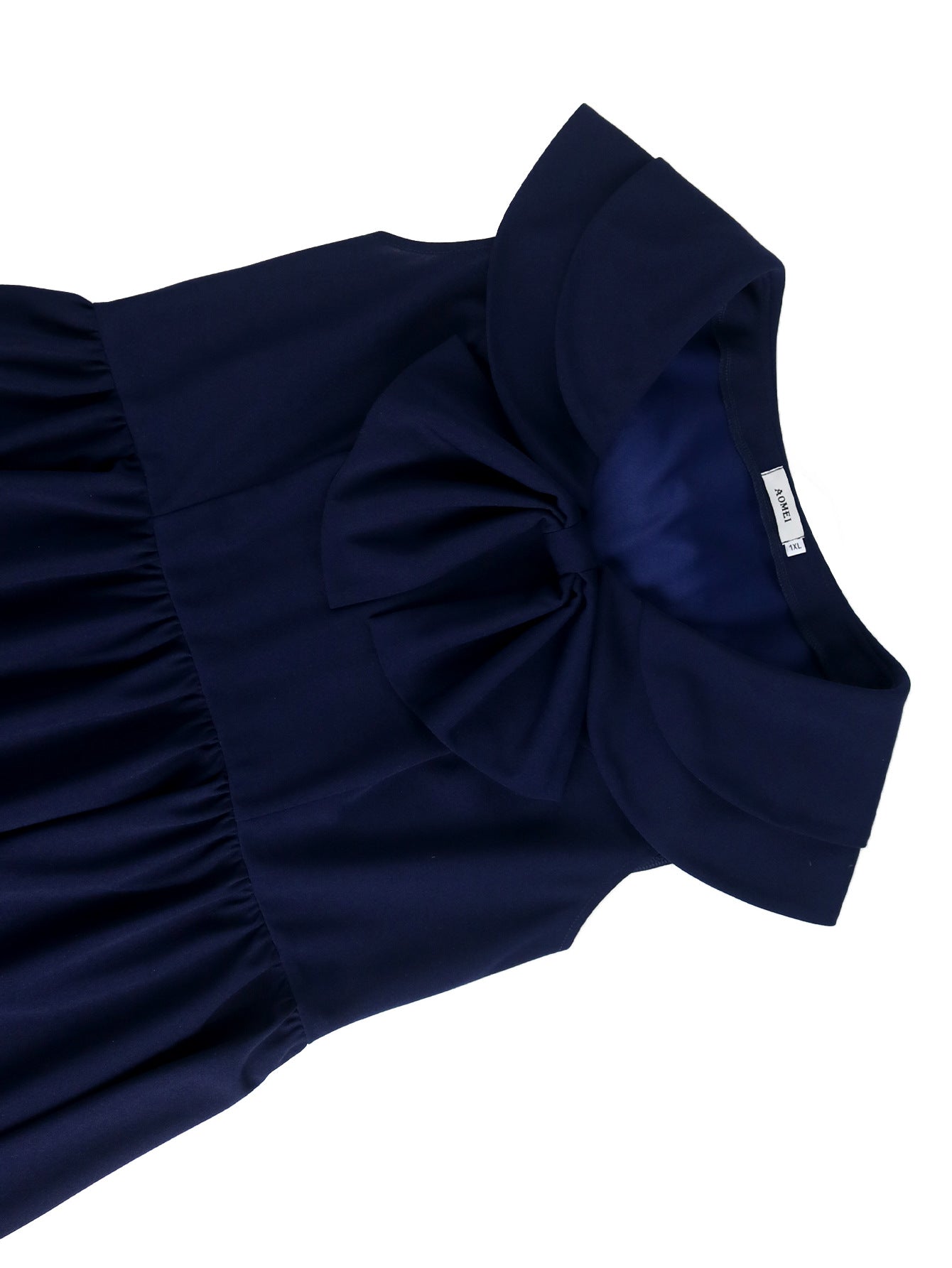 Plus Size Bow A-Line High-Waist Sleeveless Party Dress 11