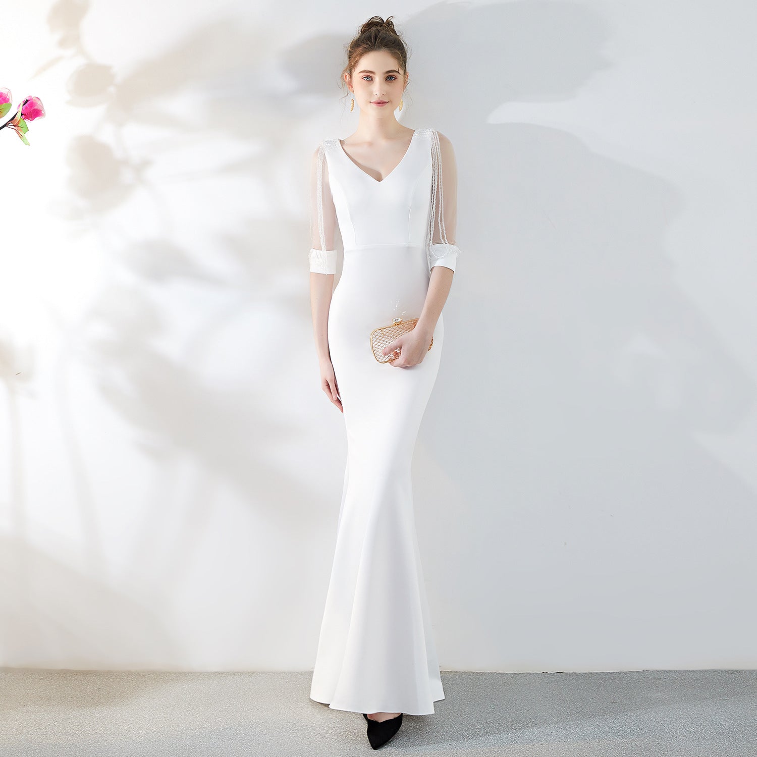 Bridal Toast Dress Fashion Formal Party Red Sexy Slim Mermaid Dress Wedding Evening Dress for Women