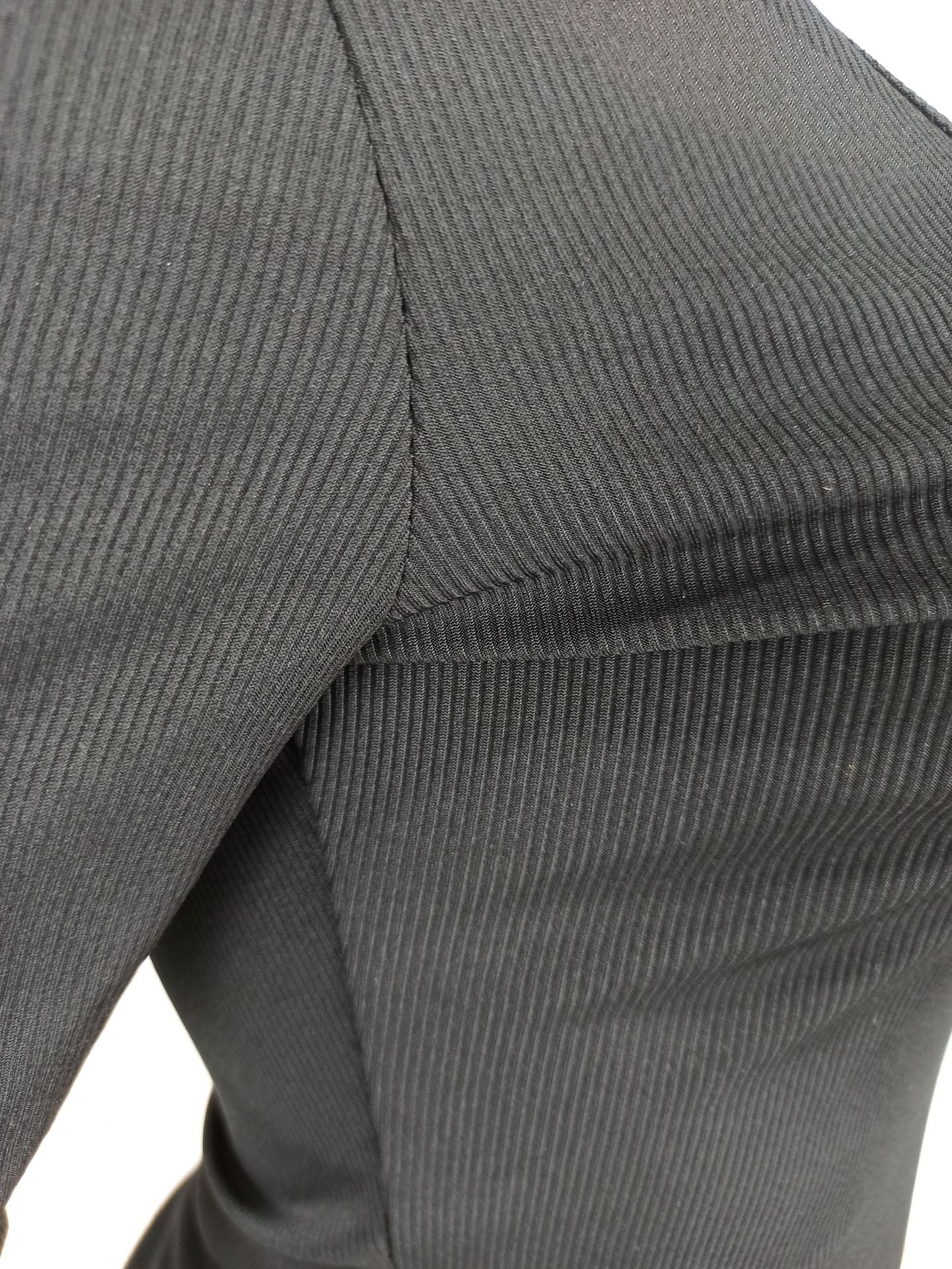 Women Casual Ribbed Solid Top and Pants Two-Piece Set 24