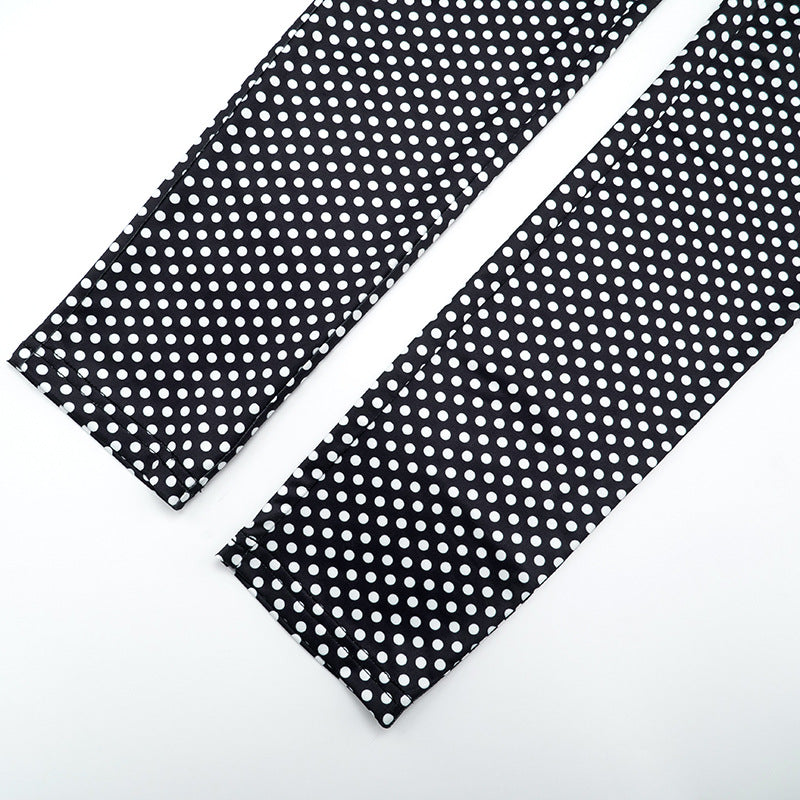 Women's Autumn Winter Polka Dot Strapless Print Slim Fit Jumpsuit 13