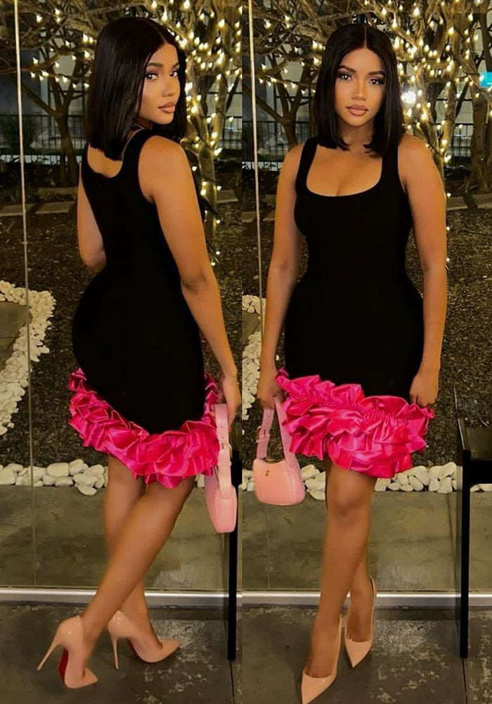 Women Lace Suspender Formal Party Bodycon Dress