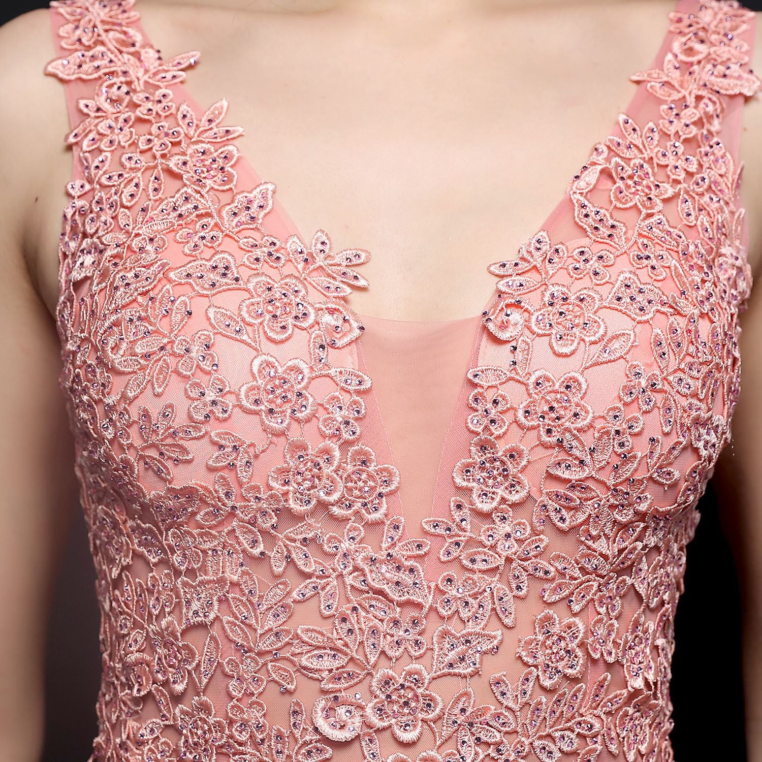 Elegant Lace Diamond Formal Party Dress Bride Long Mermaid Evening Dress 22