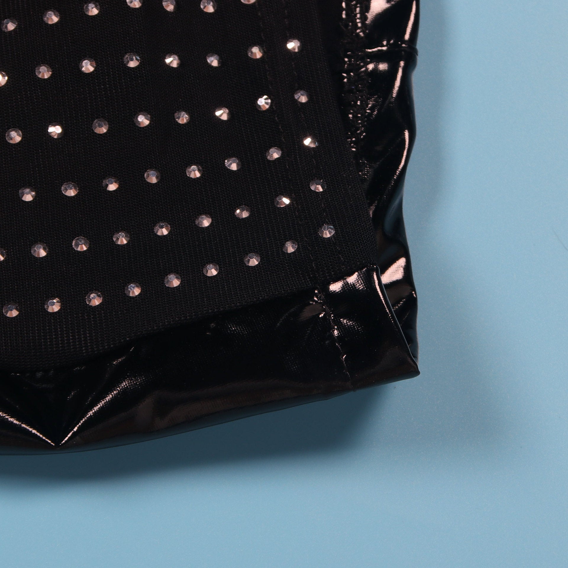 Women Sexy Patchwork Beaded Lace-Up Long Sleeve Crop Top and Shorts Two-piece Set 17