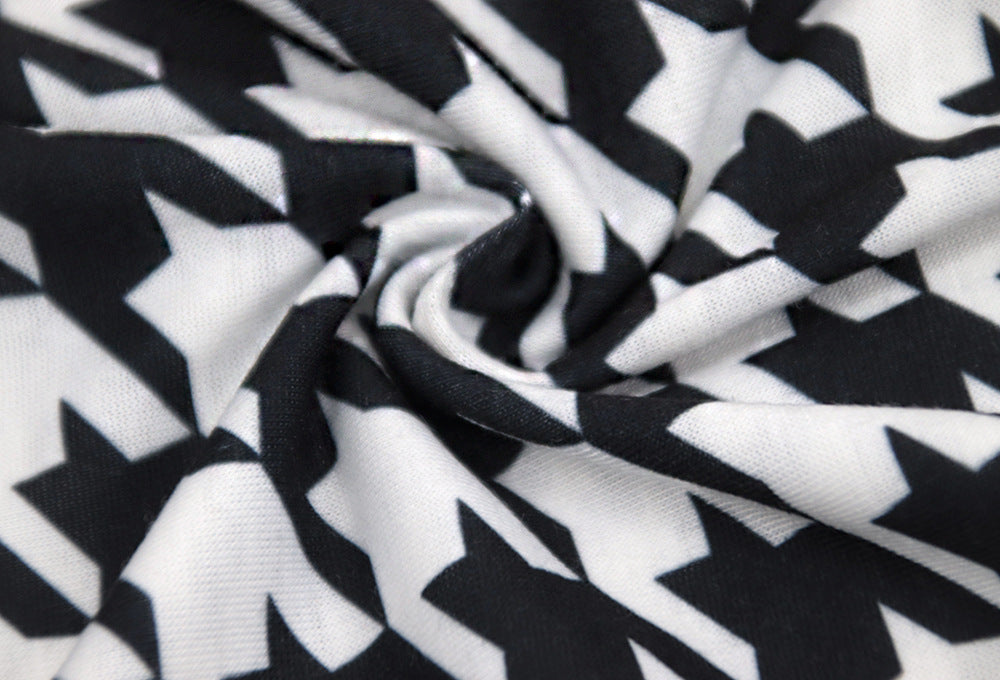 Spring Printed Long-Sleeved Slim Fit Women's Strap Casual Two Piece Pants Set 50