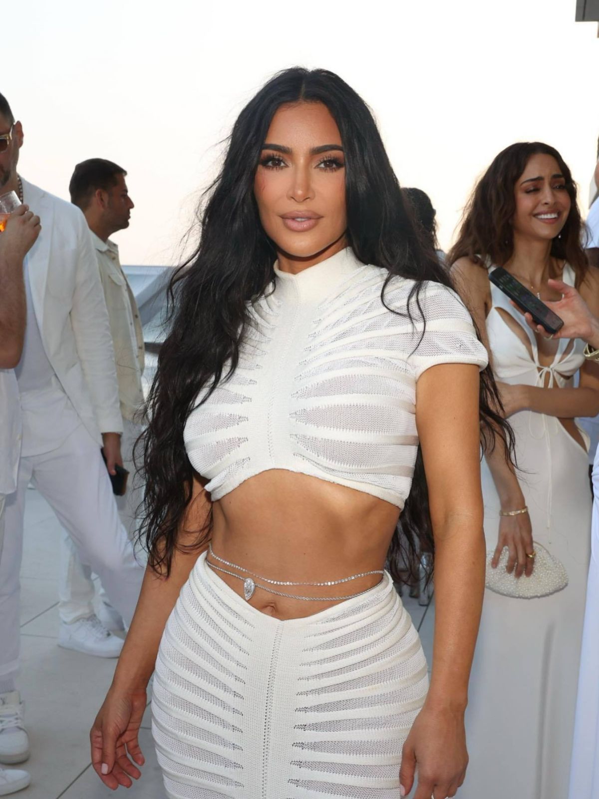 Women's Sexy Knitting See-Through Nightclub Low Waist Bodycon Two Piece Skirt Set 8