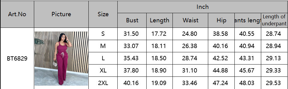 Women sexy tank top and belted Pants Casual two-piece set 8