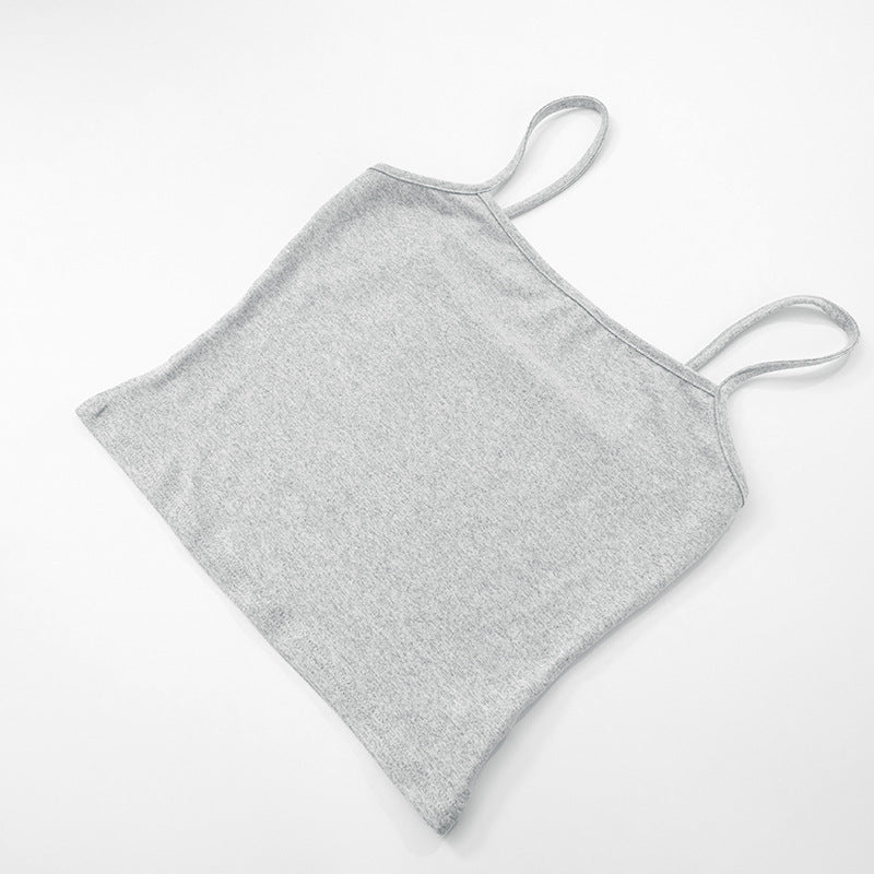 Women's Spring Summer Solid Color Sleeveless Low-Back Sexy Strap Top Pants Two Piece Set 20