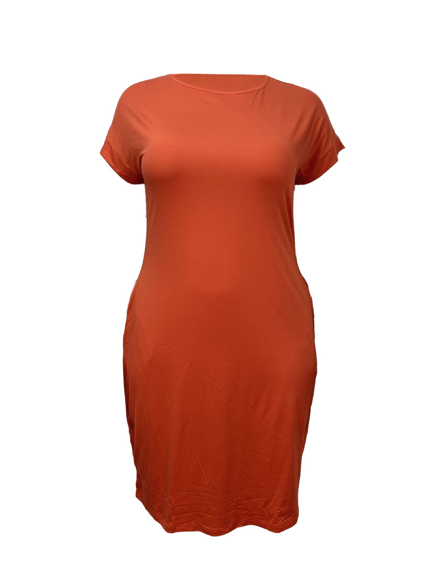 Plus Size Women Solid Casual Dress 5