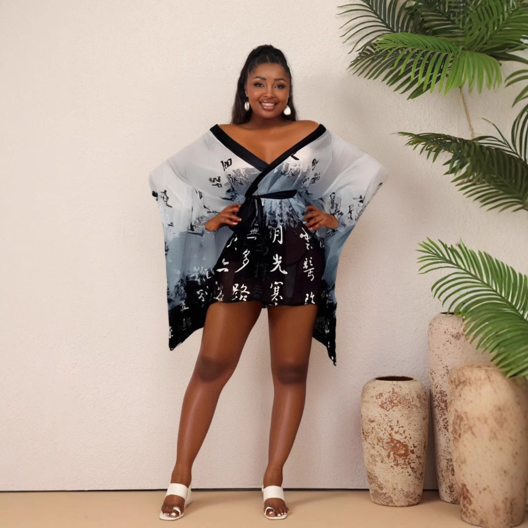 Women Long Sleeve See-Through Sexy Mini Dress 4