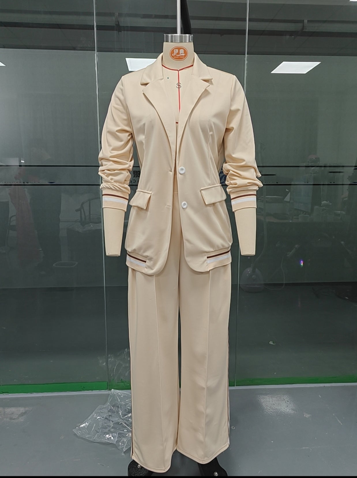 Chic Solid Color Career Two Piece Suit 29