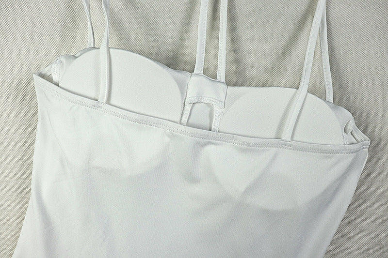 Solid Color slim women's pleated Low Back Halter Neck A-line long dress 10