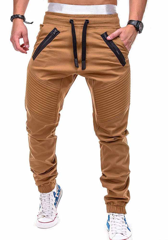 Men's Casual Tether Elastic Sport Zip Pant