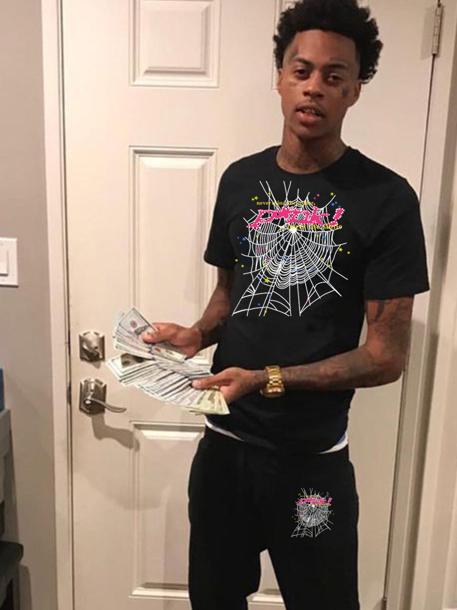 Plus Size Printed T-shirt Set Casual Sleeve Shorts Set 4