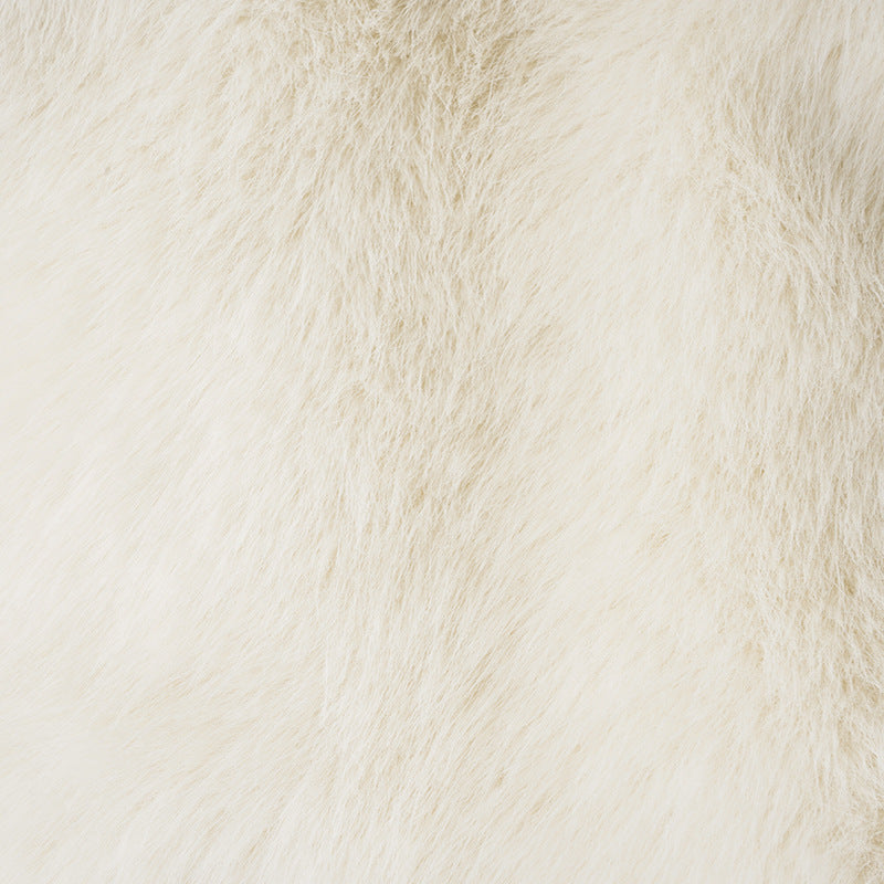 Women fall/winter faux furry metal Pu-Leather buttoned turndown collar top 17