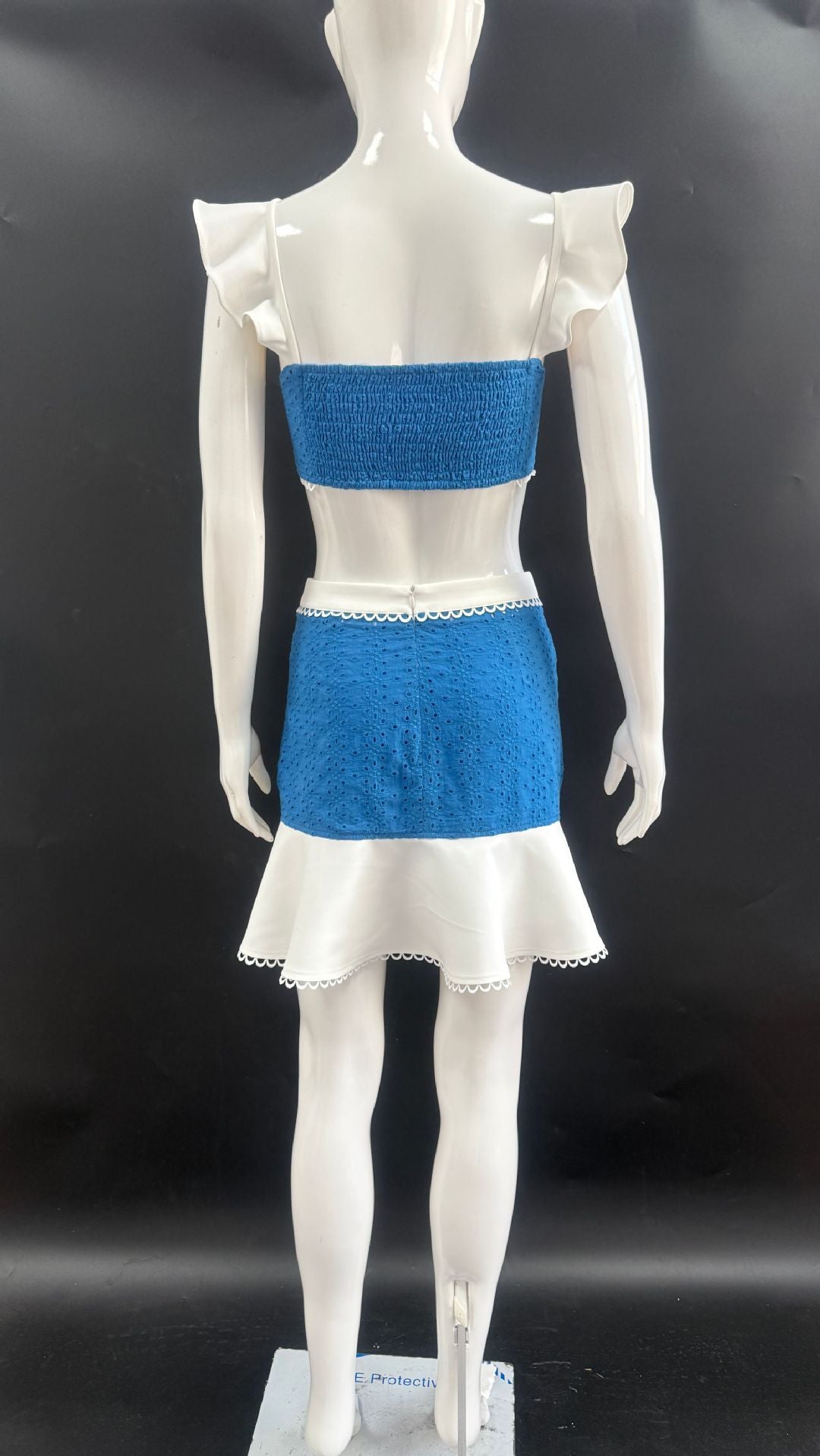 Women Ruffled Strap Top Skirt Two Piece Set 9