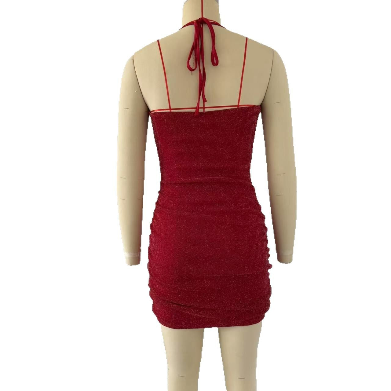 Women's Sexy Halter Neck Low Back Bodycon Party Dress 8