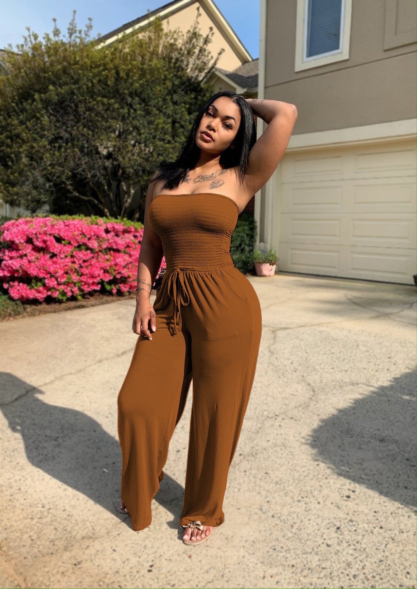 Women's Summer Sexy Casual Wide Leg Jumpsuit 8