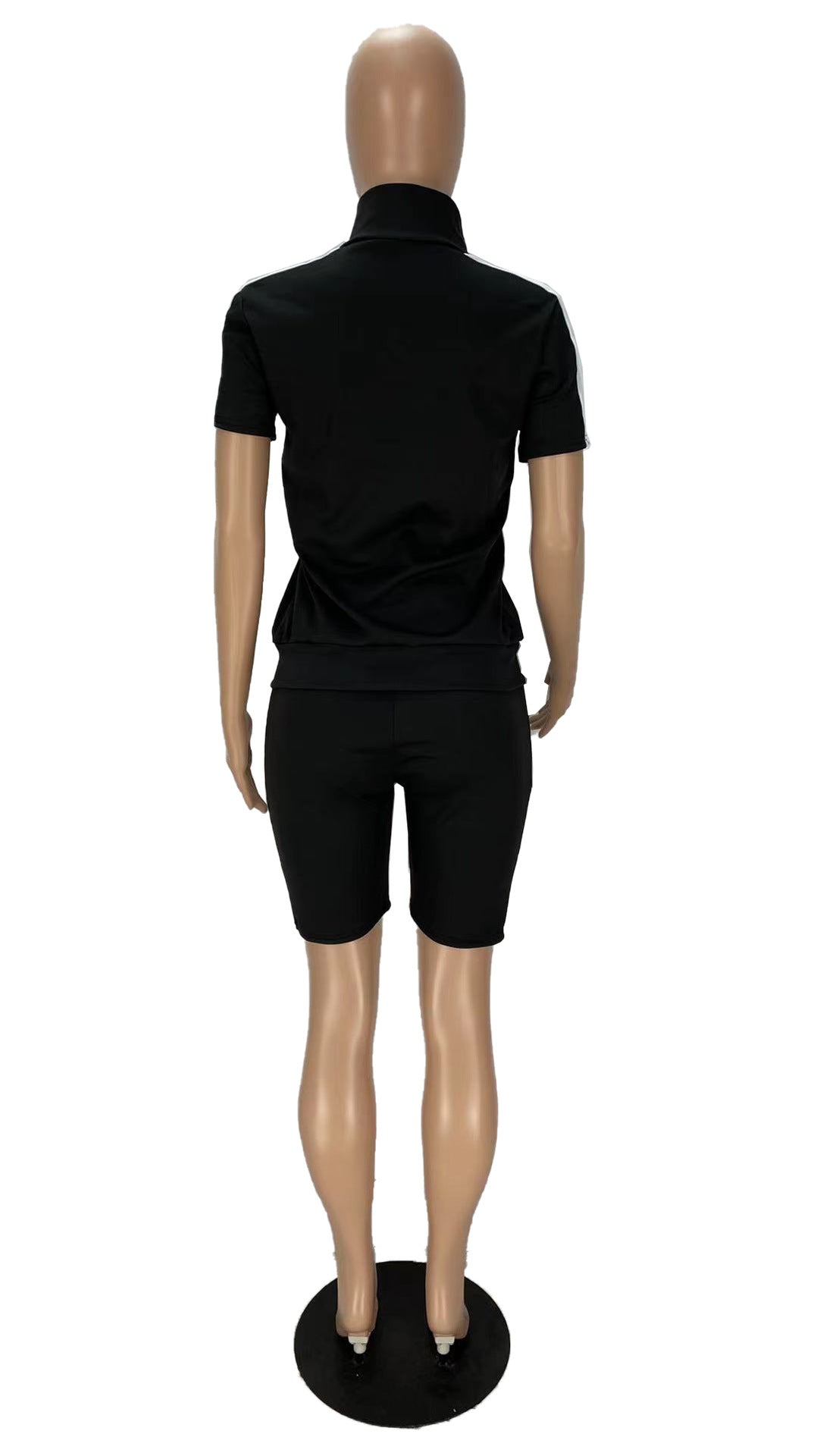 Women's Fashion Letter Embroidery Zipper Sports Two-Piece Shorts Set 10