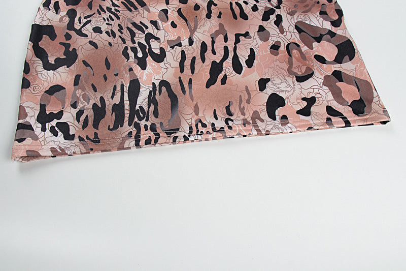 Women Summer Sexy Sleeveless Leopard Bodycon Dress 10