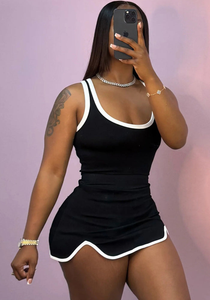 Women Fall Crop Solid Sexy Mini Dress Two-Piece Set