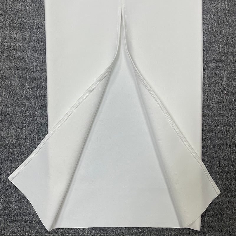 Women's Round Neck Sleeveless Luxury Rhinestone Elegant Bandage Dress 16