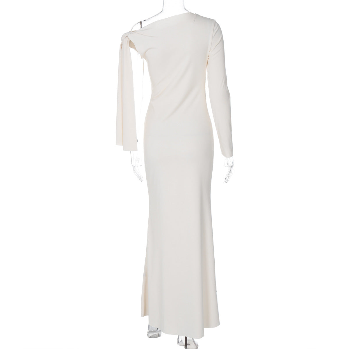 Women summer one-shoulder Slash Shoulder lace-up Solid dress 15