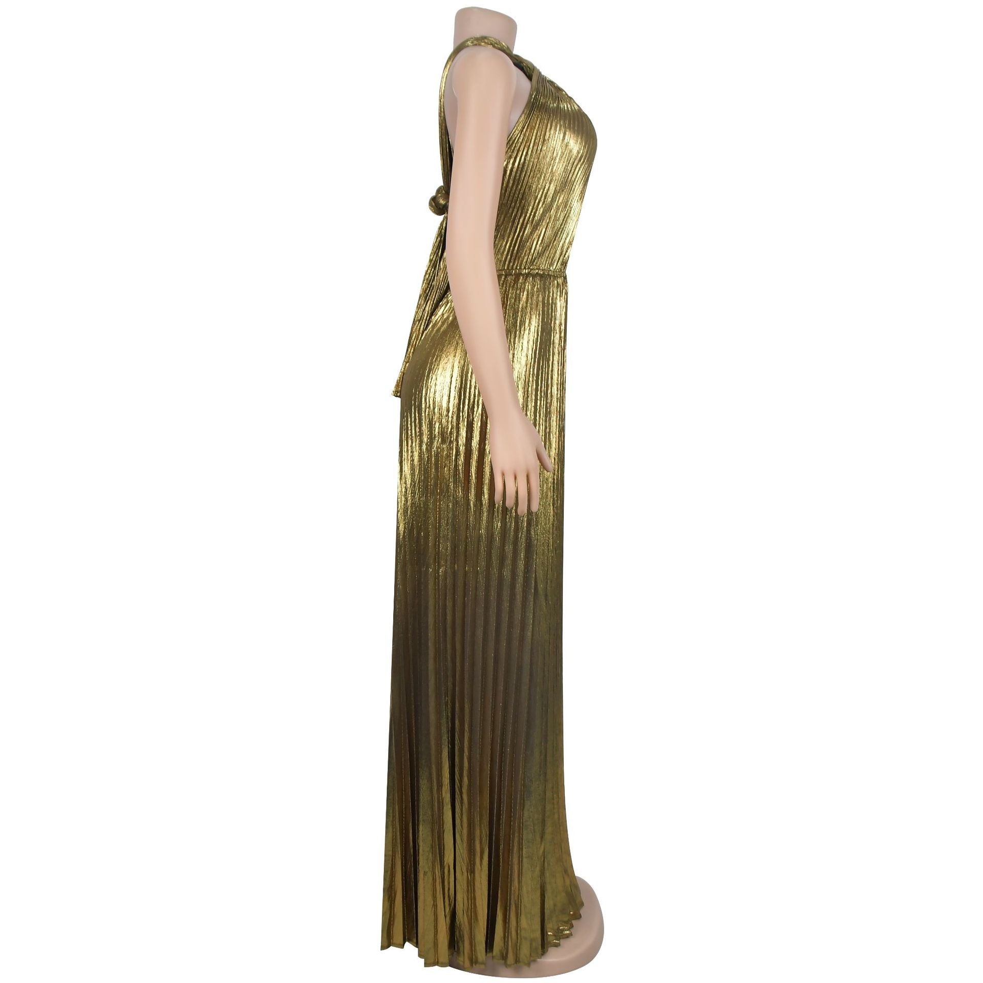 Fashion Women's Elegant Shiny Solid Color Pleated Long Dress 12