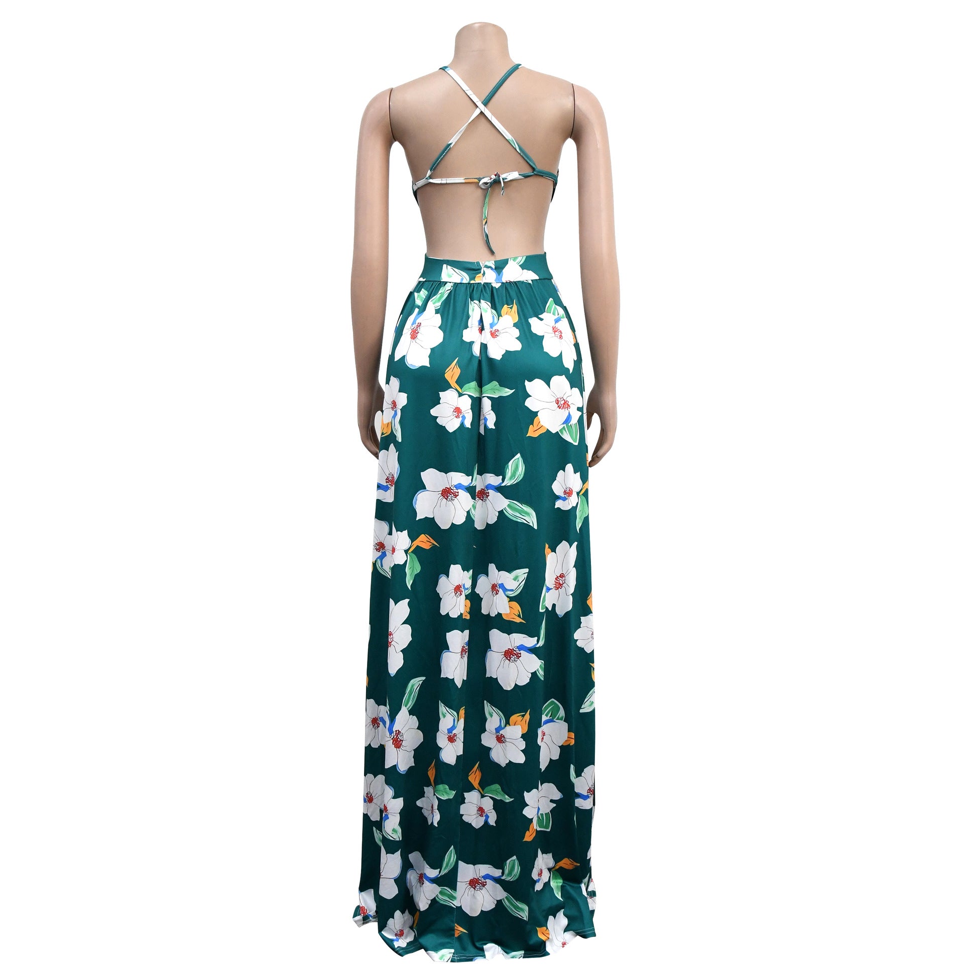 Women Summer Fashion Flower Print Sundress 14