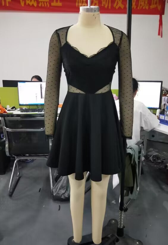 Women's Black Lace Dress 7